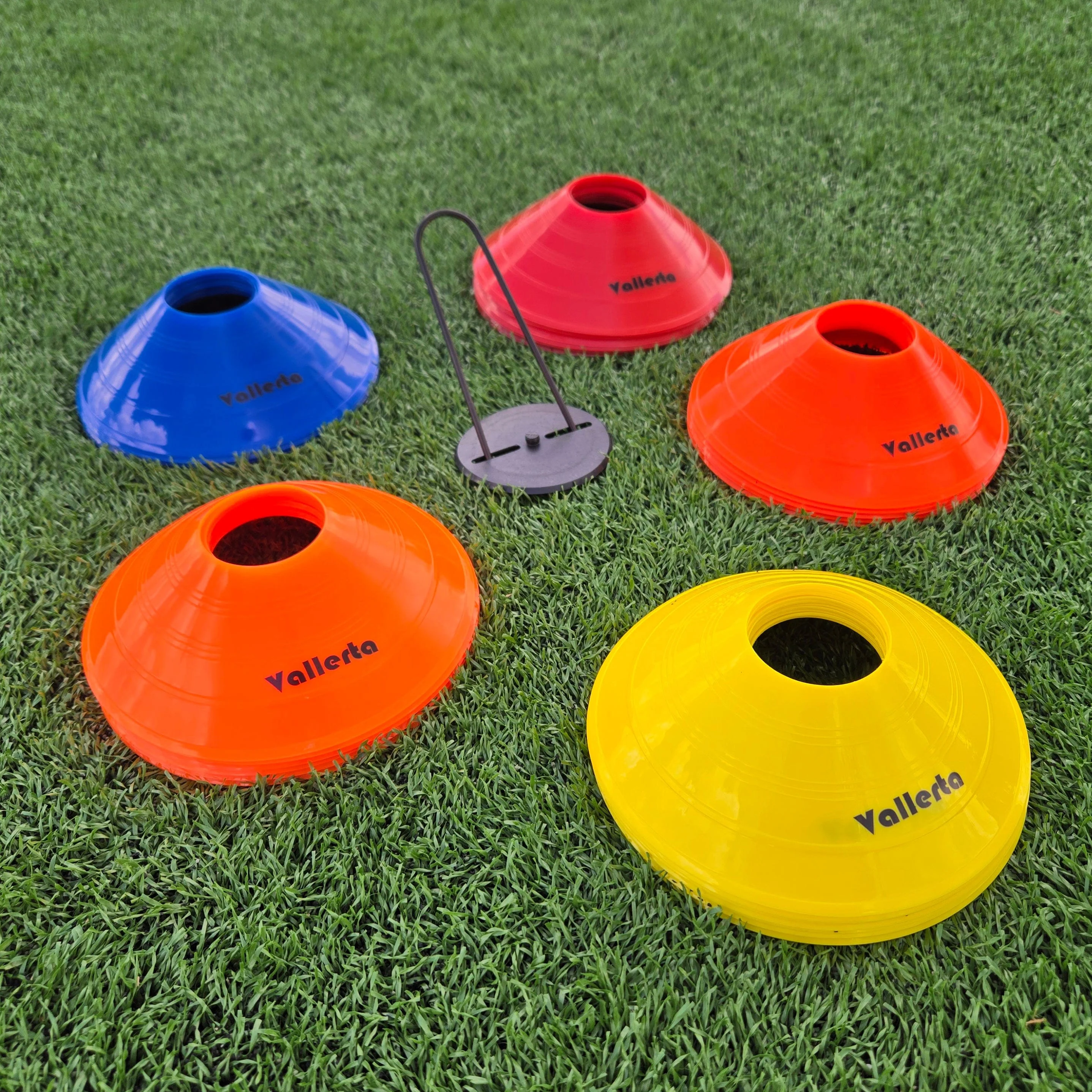 Vallerta Pro Disc Cones Set of 50 – Agility Training Cones with Carry Holder & Bag - Image 6