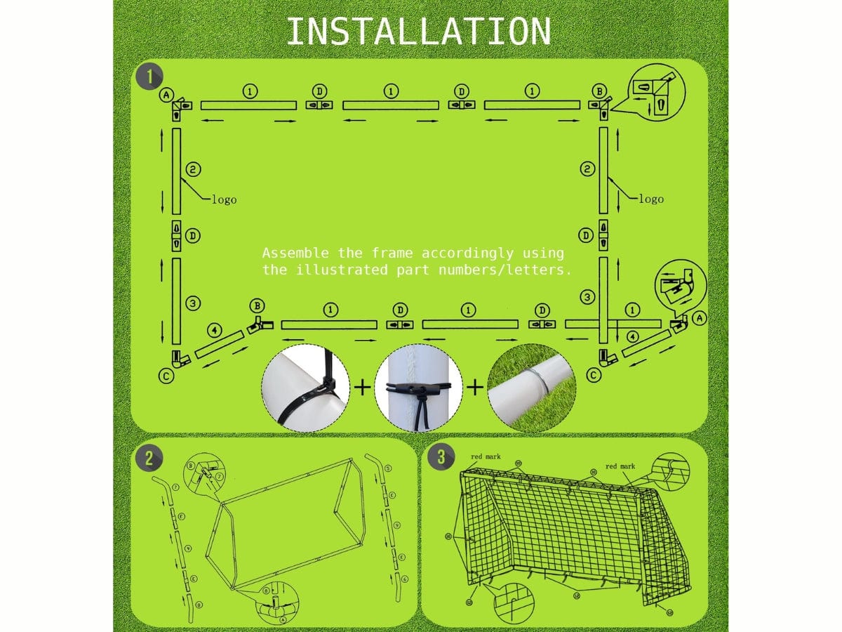 Vallerta - 12x6 ft Regulation Size PVC Soccer Goal Net & Bag - Image 8